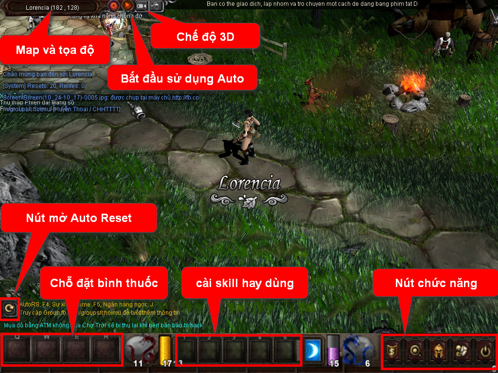 Chức năng chính của Game MU Thiên Việt